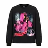 Camiseta Retrô Manga Longa Filme Scarface Impressão Digital Direta Solta Algodão de Xinjiang Gola Redonda Top Outono Inverno Masculino