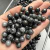 Pollo de Hueso Negro Natural de Myanmar Cuentas de Jade Pulsera Tejida DIY Collar Cadena de Lana Cuentas Joyería Accesorios Individual