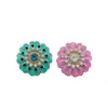 Palacio de Jardín Estilo Monet Botones de Flor de Aceite Botones de Diamante con Forma de Flor Abrigo Suéter Ropa Exterior de Piel Botones Decorativos
