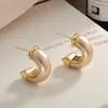 Pendientes de Perla en Forma de C Estilo Retro de Hong Kong para Mujer, Lujo Ligero, Diseño de Nicho de Alta Gama, Pendientes Estilo Ins, Nuevo Modelo 2025