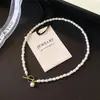 Collar de Perlas de Arroz de Fuerte Brillo, Cadena Única para Clavícula con Broche Ot, Gargantilla con Colgante de Perlas de Arroz, Accesorio Versátil