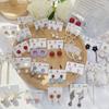 Pendientes de plata con borlas y forma de corazón con diseño geométrico de diamante y flor, elegantes y dulces, a la moda, venta al por mayor