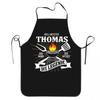 E-commerce transfronterizo caliente barbacoa divertida estampado impermeable simple cuello colgante alto valor de color delantal estampado de letras