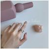 Anillo para Mujer Plata de Ley 925 Línea Viento Frío Irregular Brillante Versión Ancha Anillo Anillo para Mujer Estilo Coreano Trendy Estilo Japonés y Coreano