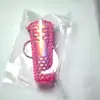 Adornos Colgantes de Copa de Diamante Transfronteriza Colorido Gradiente Americano Plateado Durian Taza Colgante Pajita Diamante Durian Taza Llavero