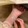 Pulsera de Flor Redonda de Perla y Circonita Estilo Coreano, Elegante, Dulce, Lujo Ligero, Diseño de Pulsera Moderno, Joyería de Nicho para Mujeres