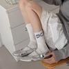 Calcetines de Punto a Cuadros con Lazo para Mujer Estilo Ballet Coreano Calcetines de Media Pantorrilla Versátiles Plisados Borde Enrollado Slouch Calcetines Sin Costuras