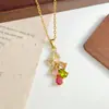 Colar Transfronteiriço Novo Estilo Flor Borboleta Microincrustado Zircônia Verão Pequeno Fresco Titânio Aço Colar Fashionable Ins Corrente da Clavícula