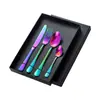 Amazon Explosiones Vajilla Occidental de Acero Inoxidable Juego de 4 Piezas Juego de 24 Piezas 1010 Juego de Cuchillo, Tenedor y Cuchara Caja de Regalo Transfronterizo