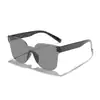 Gafas de sol cuadradas grandes sin montura Raine con diseño de remaches, Gafas de sol de una sola pieza de estilo de alta gama unisex