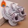 Zapatos Chunky para Niños Zapatos Deportivos Gruesos para Niñas Invierno 2026 Nuevo Estilo Zapatos de Algodón con Felpa Zapatos Cálidos Impermeables para Correr