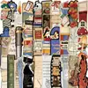 30 Marcapáginas de Dibujos Animados, Lindos Retro Simples Estilo Cuaderno de Notas Materiales Artísticos Creativos, Colección de Tarjetas Marcapáginas de Papel para Lectura