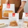 450g Embalagem Saco para Pão de Forma com Janela Saco para Pão Fatiado Croissant Selagem Lateral de Arame Auto-Selante Saco Stand-Up Atacado