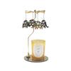 Set de Velas Navideñas con Aroma a Oro y Disco Delgado en Stock del Fabricante con Candelabro de Linterna Giratoria, Regalo Festivo para el Hogar