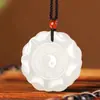 Jade Hetian Natural Genuino, Lingote de Jade Blanco, Colgante de Jade Bagua, Colgante de Jade Unisex, Placa de Jade, Hebilla de Paz