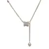 Moda Coreana e Japonesa Luxo Leve Colar com Franja em Forma de Cintura com Zircônia, Design Versátil Exquisito e Simples, Corrente de Clavícula Super Brilhante para Mulheres