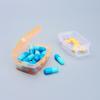 Mini portátil estilo japonés transparente con compartimentos caja pequeña para guardar medicamentos de viaje portátil para ancianos caja de almacenamiento de medicamentos caja de piezas