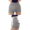 Pantalones Cortos Deportivos Elásticos Transpirables de Corte A de Cintura Alta para Mujer, Verano Ajustados que Moldean la Cadera para Correr Yoga Fitness, Pantalones Cortos Ajustados