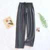 Calças de pijama de casal de algodão com gaze dupla, calças para casa masculinas e femininas, tamanhos grandes, calças para jovens de meia-idade, simples e macias, primavera e verão