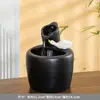 Adorno de pecera de cerámica con agua corriente el agua corriente trae riqueza fuente de circulación automática humidificador de escritorio para oficina gato pastoral
