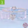 Yinziyun Original Prata S925 Conto de Fadas Castelo Pingente Acessórios Sonho Estelar Coração Castelo Pulseira DIY Contas