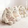 Muñeco de Peluche de Conejo Lindo con Orejas Largas y Flores, Muñeco de Consuelo, Compañero de Sueño, Regalo para Niñas
