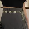 Corrente de Cintura de Corrente de Metal Retrô Europeia e Americana para Mulheres, Acessório Versátil de Verão para Vestidos, Ternos, Cinto de Estilo Étnico