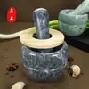 Prensa de ajo de mármol natural, mortero de piedra para uso doméstico, machacador de ajo, picador de ajo, prensa de ajo, recipiente para triturar, mortero de ajo