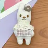 Acessório de cabelo de tecido de coelho estilo floresta, presilha de coelho de desenho animado fofa, elástico de cabelo, pingente de bolsa, brinquedo pequeno, acessório de broche