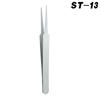 Pinzas asequibles de acero inoxidable ST borde redondo 1.5mm punta codo adhesivo injerto de pestañas postizas máquina de depilación pick pelo