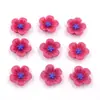 Cor de primavera 13mm flor de resina plana lírio flor de rosa bicolor tridimensional acessórios decorativos DIY