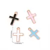 Acessórios para Joias de Liga de Zinco DIY Mini Pingente de Cruz Esmaltado Colar Chaveiro Charme Decorativo Venda Quente Transfronteiriça