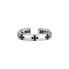Estilo Oscuro Retro Desgastado Cruz Europea y Americana Diseño de Nicho Moda Simple Personalidad Ajustable Anillo de Alta Gama para Mujer