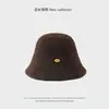Sombrero de Pescador de Mezcla de Lana Estilo Japonés para Otoño e Invierno para Mujer Suave Cálido Protección para las Orejas Sombrero de Cubo Hace que la Cara Parezca Más Pequeña Versátil Sombrero de Cubo de Felpa