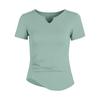 Nuevos Tops Deportivos Ajustados de Estilo Europeo y Americano para Mujer, de Manga Corta, Sexys, Ajustados, Ropa de Fitness, Camisetas de Yoga de Secado Rápido