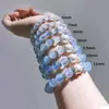 Pulsera de Cristal de Aguamarina Natural para Mujer, Cristal Azul, Calcedonia Azul, Pulsera Fresca y de Moda para Mujer, Estilo Caliente de Transmisión en Vivo