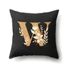 Funda de Almohada de Poliéster Decoración de Coche Hogar 26 Letras Inglesas Impresas Cojín Lumbar Funda de Almohada para Sofá QTB47