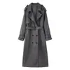 E-commerce Transfronteiriço 2026 Nova Moda Europeia e Americana Roupas Femininas Casaco Longo de Lã com Cinto Dupla Face Outerwear
