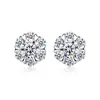 Pendientes de Copo de Nieve de Plata de Ley S925 Circonita de Moissanita Estrella de Seis Puntas Pendientes Navideños Simples Elegantes Fabricante en Stock para Dropshipping
