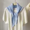 Bufanda Triángulo Engrosada Patrón de Diamantes 100% Lana Bufanda Cruzada Otoño/Invierno Nuevo Estilo Cálida Color Sólido Bufanda Pequeña para el Cuello para Mujer
