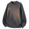 [Sudadera talla grande M-8XL] Nueva colección 2026, con un diseño tridimensional y estampado, sudadera de otoño para hombre, talla grande, corte holgado