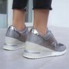 Zapatos Deportivos de Talla Grande para Mujer de Comercio Exterior en Otoño e Invierno Nuevos Europeos y Americanos Amazon Excelentes Planos con Cordones de Cuña de Suela Gruesa para Mujeres