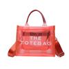 Bolso de hombro de moda para mujer, bandolera informal de PVC transparente con letras, bolso de mano de gran capacidad.
