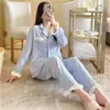 Nuevo Conjunto de Pijama de Algodón Nube para Mujer, Cárdigan Estilo Primavera y Otoño, Manga Larga, Dulce, Holgado, Lindo, Delgado, Conjunto para el Hogar