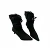 Botas de Moda para Mujer Chuyuji 2026 Otoño/Invierno Nuevo Estilo Botas Elegantes Ajustadas Estampado de Leopardo Punta Fina Tacón Delgado Gamuza Tacón Alto Botines