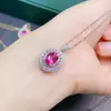 Caibao al por mayor colgante de plata de ley con topacio rosa natural incrustado tamaño huevo de paloma 8*10 colgante rosa joyería al por mayor