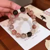 Pulsera de Cristal Natural Súper Siete Oro Negro Pulsera de Cristal de Diseño Original Femenina Joyería de Mano de Cristal Libro de Caperucita Roja Explosiones