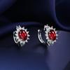 Brincos de diamante simulado de transmissão ao vivo femininos ins amor agulha de prata esterlina S925 micro cravação seis garras brincos de diamante de alto carbono brincos