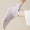 Calcetines de Ramio Natural para Mujer, Caña Media-Corta, Colores Caramelo, Malla Fina Transpirable de Verano, Anti-Olor, Deportivos, Absorbentes de Sudor, Calcetines de Algodón