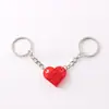 Chaveiro colorido cor de doce com costura dividida, chaveiro de bloco de construção em forma de coração, chaveiro de amizade BFF em estoque